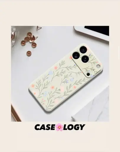 IPHONE-17 PRO PHONE COVER (LEAVES & FLOWER DESIGN)